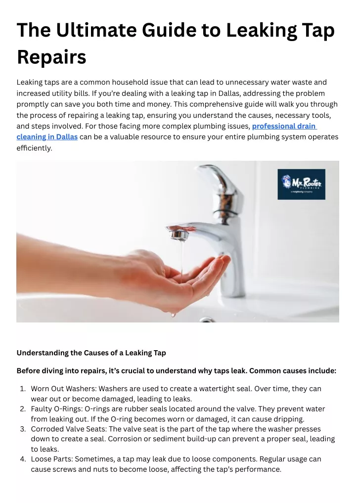 the ultimate guide to leaking tap repairs