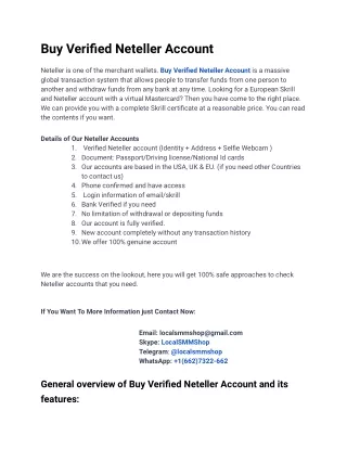 12 Examples Of  Buy Verified Neteller Accounts