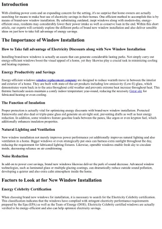 Just How to Make Best Use Of Electricity Savings with New Window Installation