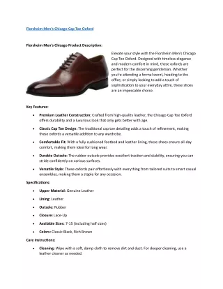florsheim men s chicago cap toe oxford
