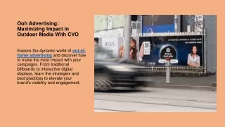 Ooh Advertising Maximizing Impact in Outdoor Media With CVO