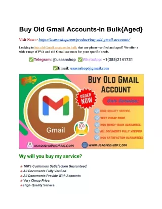 Buy Old Gmail Accounts-In Bulk{Aged}