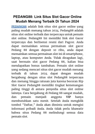 pedang88 link situs slot gacor online mudah