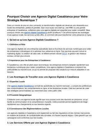 Agence Digital Casablanca