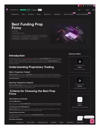 Best Funding Prop Firms