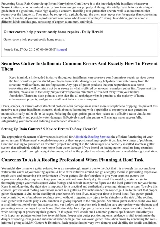 preventing usual rain gutter setup errors