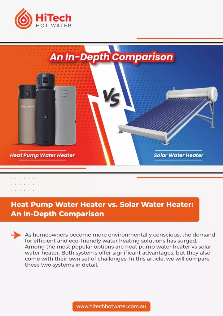 heat pump water heater vs solar water heater