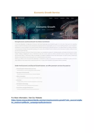 Unlock Global Opportunities with Crescendo Worldwide's Economic Growth Services
