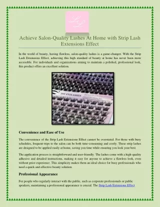 Achieve Salon-Quality Lashes At Home with Strip Lash Extensions Effect