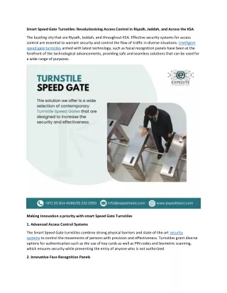 smart speed gate turnstiles revolutionizing