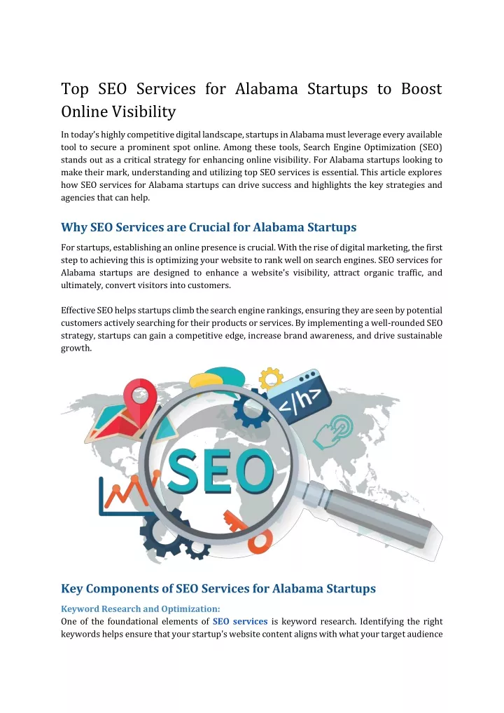 top seo services for alabama startups to boost