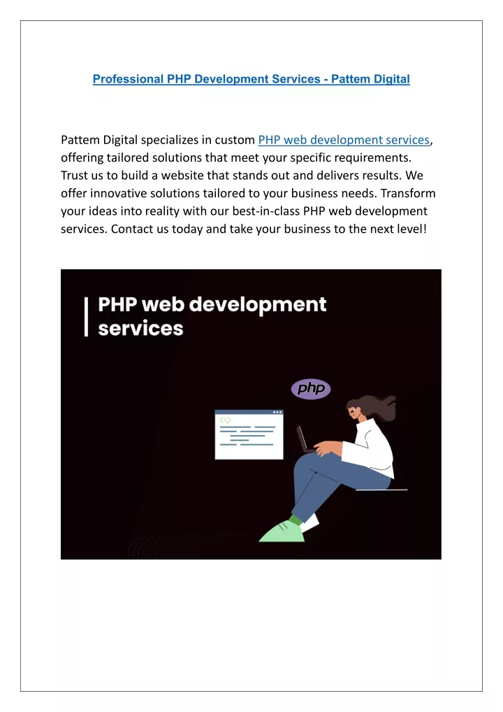 professional php development services pattem