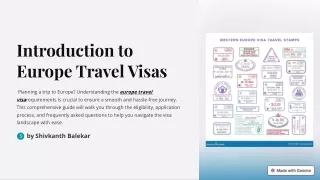 introduction to europe travel visas