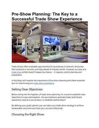 Pre-Show Planning_ The Key to a Successful Trade Show Experience