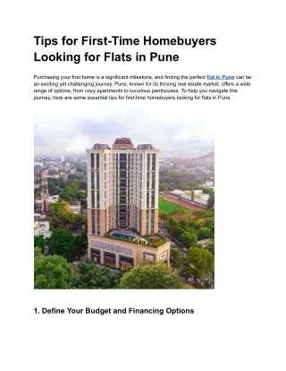 tips for first time homebuyers looking for flats