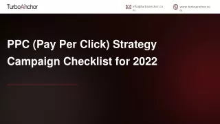 PPC (Pay Per Click) Strategy Campaign Checklist for 2022