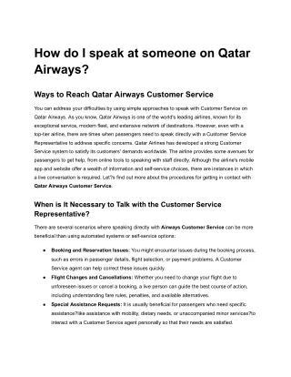 how do i speak at someone on qatar airways