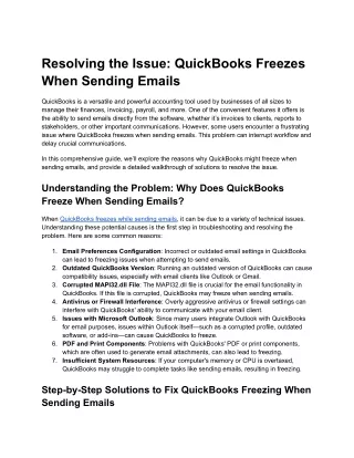 resolving the issue quickbooks freezes when