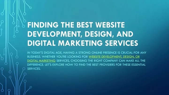 finding the best website development design and digital marketing services