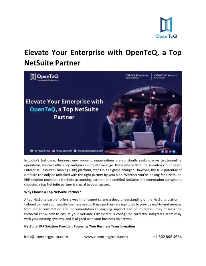 elevate your enterprise with openteq