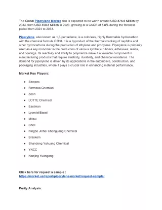 the global piperylene market size is expected
