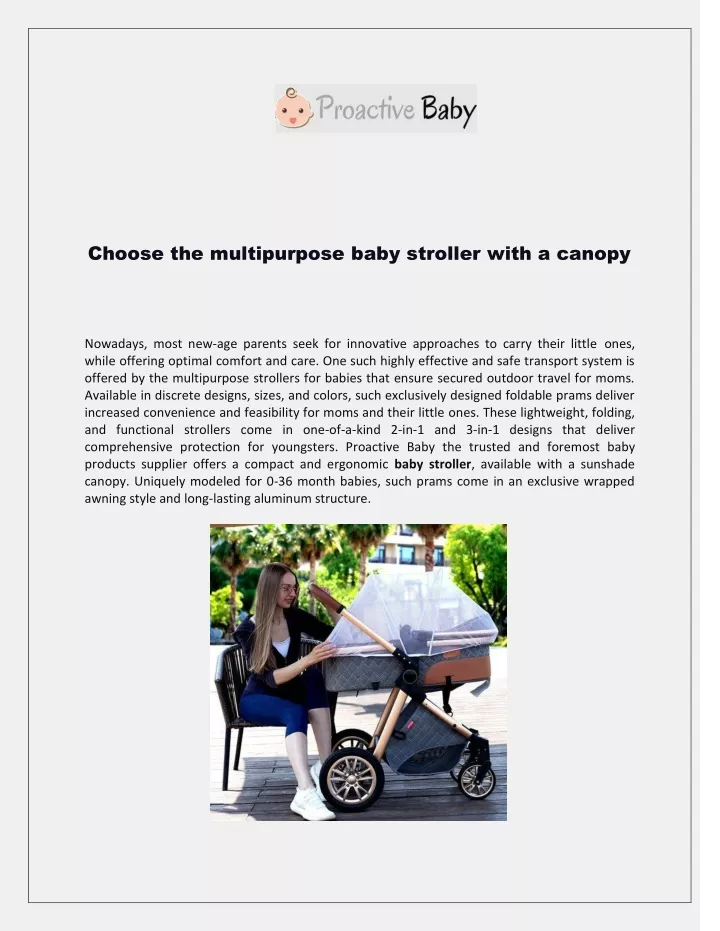 choose the multipurpose baby stroller with