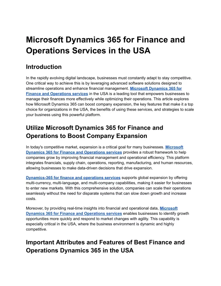 microsoft dynamics 365 for finance and operations