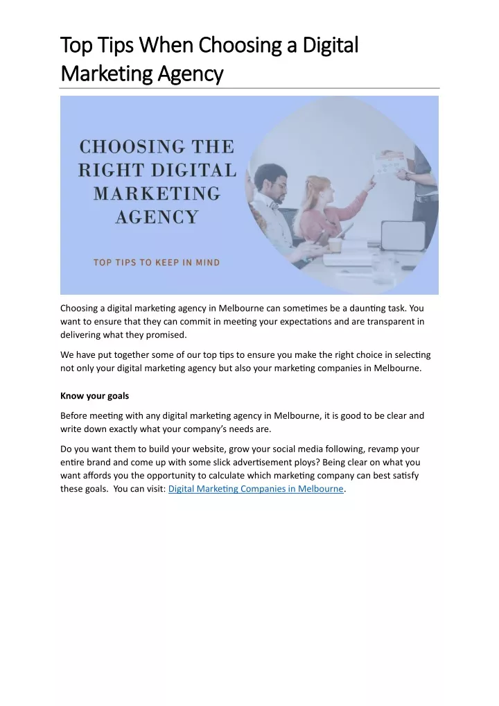 top tips when choosing a digital top tips when