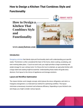 How to Design a Kitchen That Combines Style and Functionality