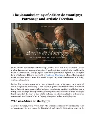The Commissioning of Adrien de Montigny: Patronage and Artistic Freedom