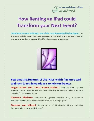 how renting an ipad could transform your next
