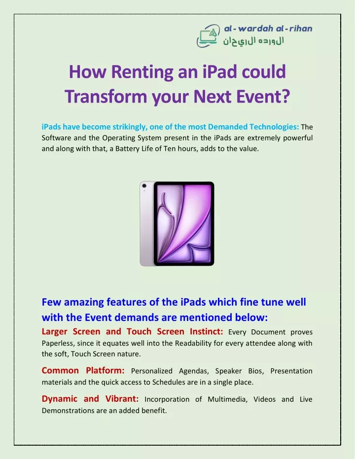 how renting an ipad could transform your next