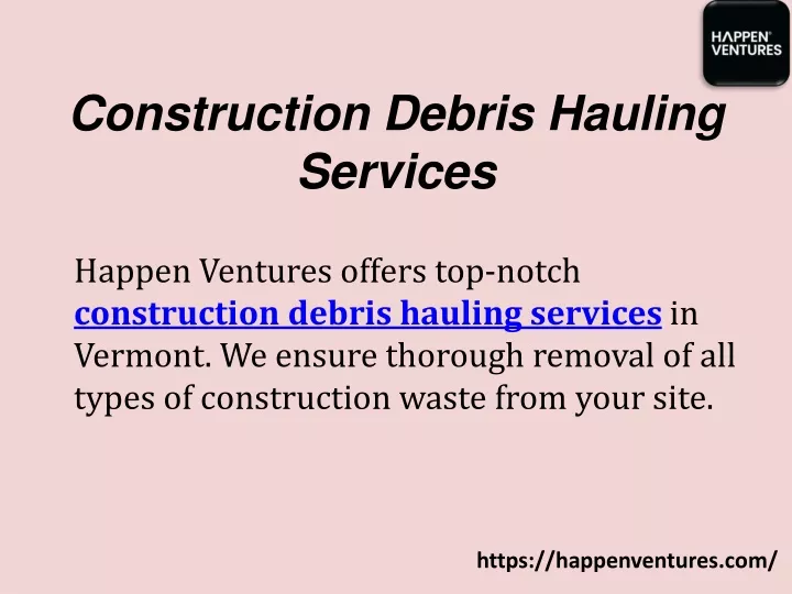 construction debris hauling services