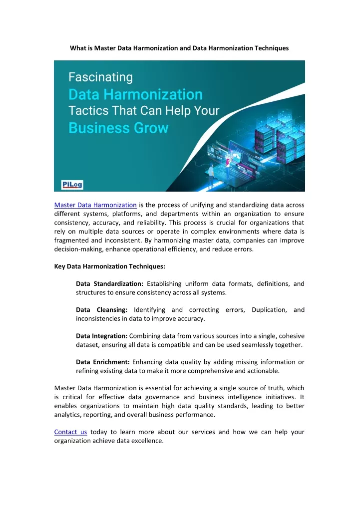 what is master data harmonization and data