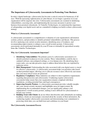 the importance of cybersecurity assessments