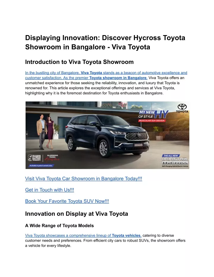 displaying innovation discover hycross toyota