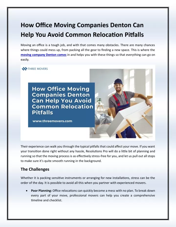 how office moving companies denton can help