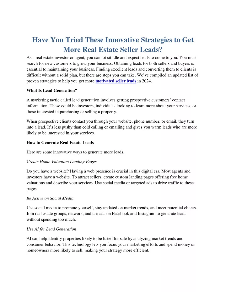 have you tried these innovative strategies