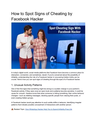 how to spot signs of cheating by facebook hacker