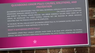 quickbooks error ps077 causes solutions and prevention