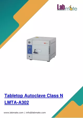 Tabletop Autoclave Class N 35 L