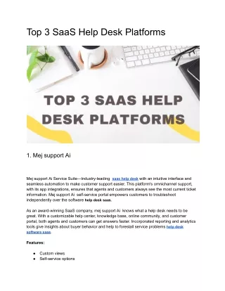 Top 3 SaaS Help Desk Platforms