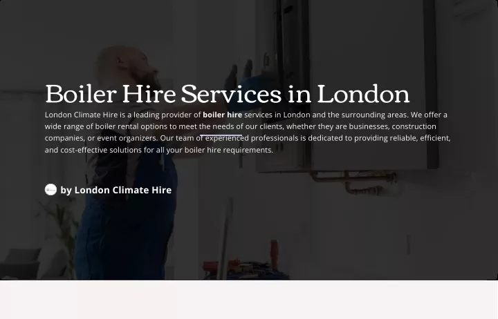 boiler hire services in london london climate