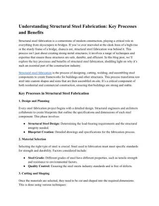 understanding structural steel fabrication