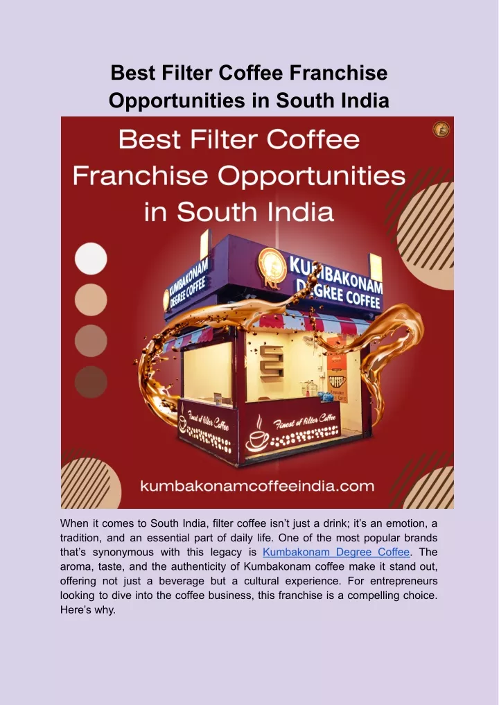 best filter coffee franchise opportunities