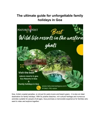 the ultimate guide for unforgettable family