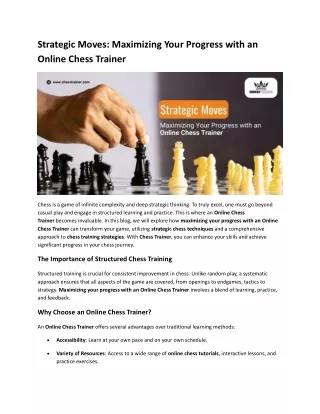 strategic moves maximizing your progress with
