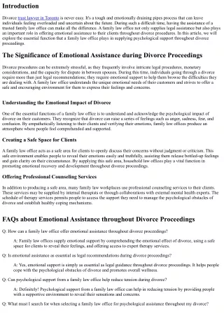 The Function of a Family Law Office in Offering Emotional Support throughout Div