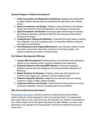 Essential Stages in Software Development