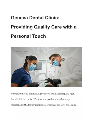 Geneva Dental Clinic_ Providing Quality Care with a Personal Touch